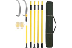 Dremmt 17 FT Pole Saws for Tree Trimming, [Ultra Solid] Tree Pruner with Thickened Saw Blade, Tree Trimmer Pole Cutter Long Handle for Backyard and Garden, Bush Cutting and Pruning of Palm Trees