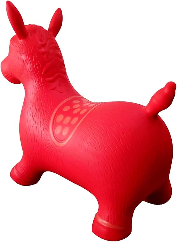 red bouncy horse