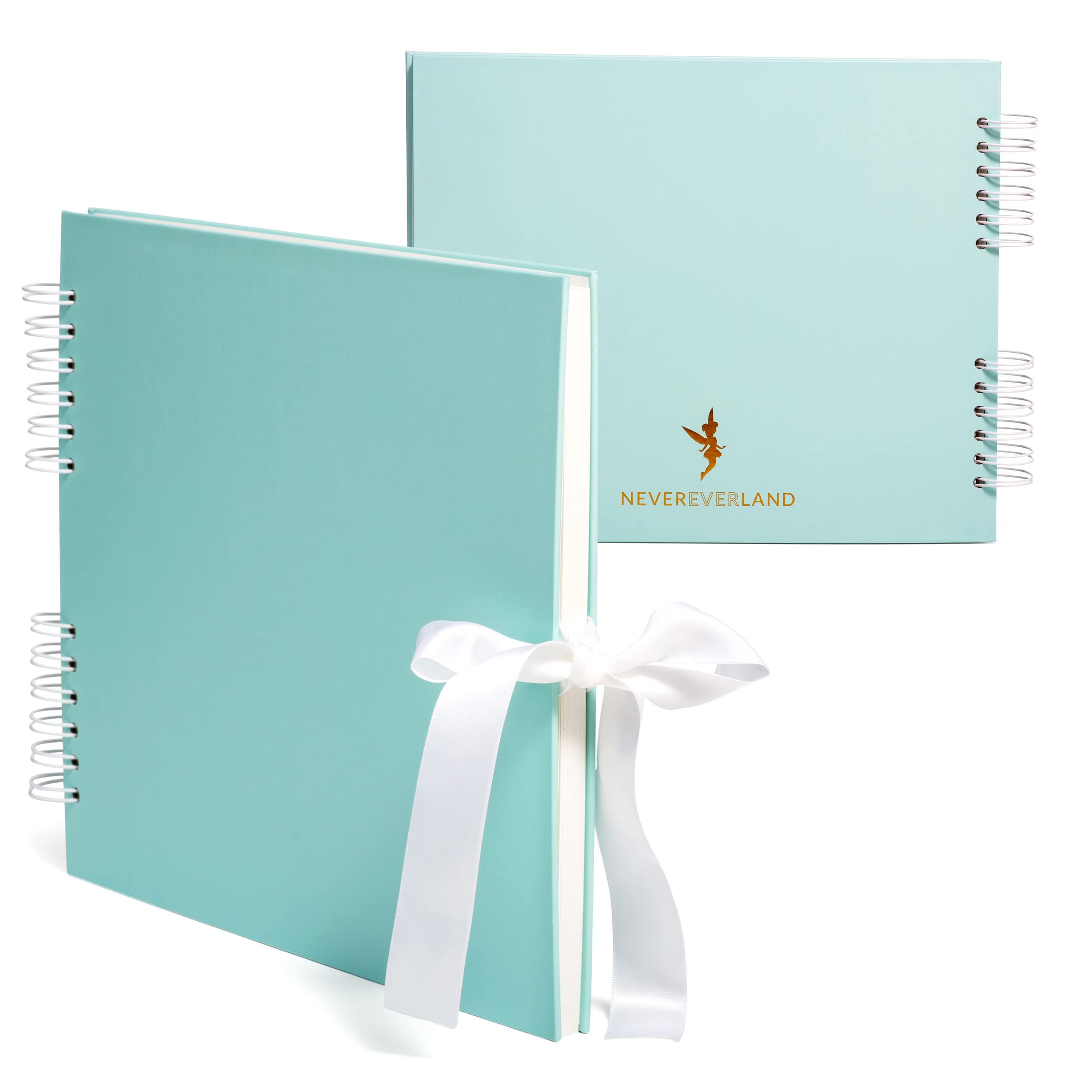 Never Ever Land Scrapbook Album – 30x25 Blue Scrap Book for Scrapbooking, Memory Preservation, Wedding Guest Book, Photo Album, Ideal for Baby Shower, Valentine's, and Engagement Presents