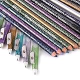 Set of 12 pcs Long Lasting Sparkle Glitter Eyeliner Lip Liner Pencils Set With Sharpener Cap Lady Cosmetic Gift