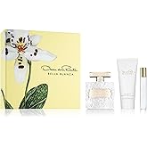 Oscar de la Renta Bella Blanca Eau de Parfum 3 Piece Gift Set for Women - 3.4 Fl. Oz., Travel Spray 0.5 Fl. Oz., and Body Lotion 3.4 Fl. Oz.