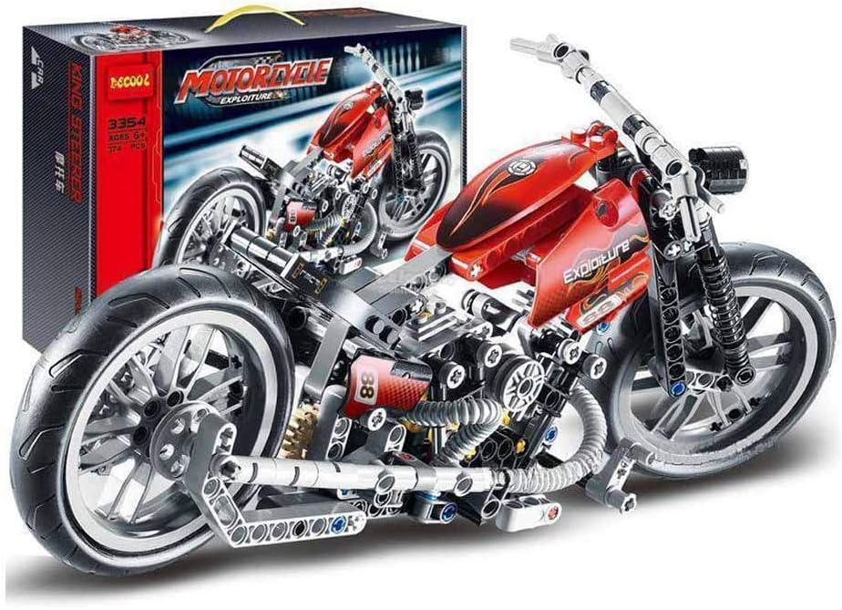 Kasstino 378Pcs Technic Motorcycle Exploiture Model Harley Building Toy Bricks Block Gift