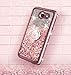 Silverback Galaxy J7 Perx Case,Galaxy J7 V /J7 Sky Pro/Halo Case, Girls Moving Liquid Holographic Sparkle Glitter Case with Ring, Bling Diamond Rhinestone Case for Samsung Galaxy J7V 2017 -RD