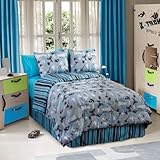 Veratex Bedding Collection on The Edge Comforter Set, Graphite, Full Size
