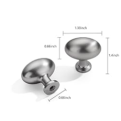 ZAUYX 10 Pack Brushed Satin Nickel Oval Cabinet
