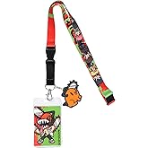 Chainsaw Man Keychain Manga Anime ID Badge Holder Lanyard w/Pochita Rubber Pendant