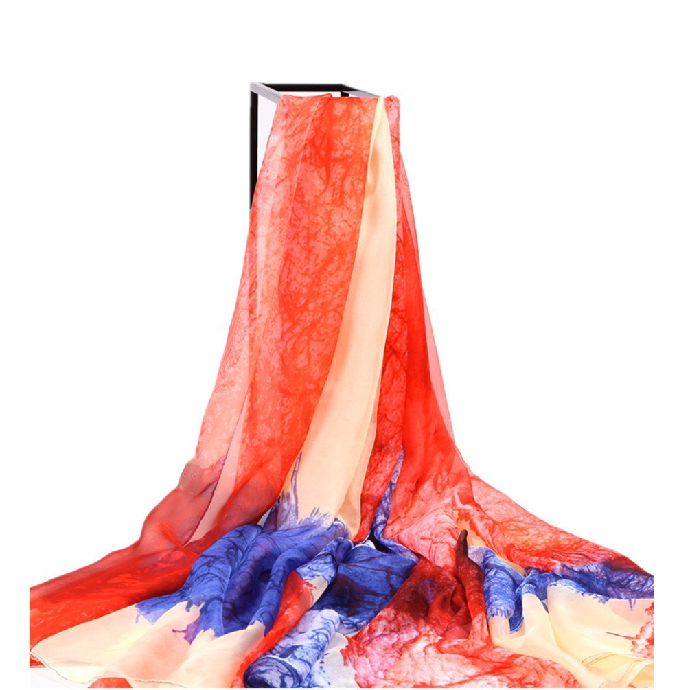 100% Silk Extra Long Oblong Silk Scarf,78"L57"W 100% Silk Extra Long Oblong Silk Scarf,78"L57"W