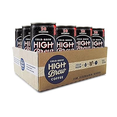 High Brew Cold Brew Coffee, Black &amp; Bold, 8 Ounce Can (12 Count)
