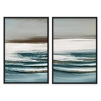 SIGNWIN Framed Canvas Wall Art Colorful Beach Canvas Prints Home Artwork Decoration for Living Room,Bedroom - 16