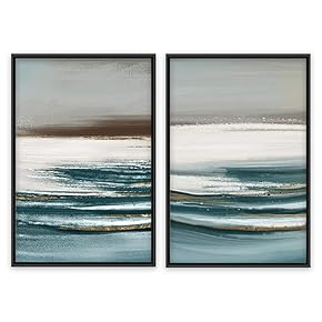 SIGNWIN Framed Canvas Wall Art Colorful Beach Canvas...