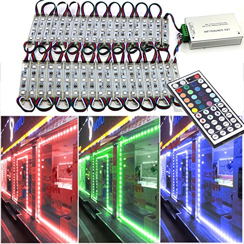 Storefront Lights, YZtree 2 Pack 3 Led 40PCS 5050 Super Bright LED Module Lights Plug and Play Waterproof Decorative Light with Tape Adhesive for Store Window Lighting and Advertising Signs