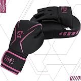 AQF Boxing Gloves and Pads Set Pink 8oz Kids Adults Curved Focus Pads view 5