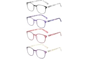 JM Reading Glasses for Women with Spring Hinge, Classic Square Reader Glasses Ladies Mix Color