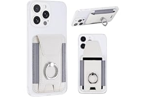 HAQuake IAIYOXI MagSafe Wallet with Phone Grip - Magnetic Leather Wallet with Privacy Flap for iPhone 15/15 Pro, 14 Pro Max/14 Pro/14/14 Plus, 13/12 Series (Not for 13/12 Mini), Holds 7 Cards - White