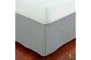 MK HOME Mk Collection Twin Size 100% Long Staple Brushed Microfiber Comfortable Quadruple Pleated Bed-Skirt Solid Grey New