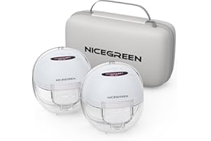 NICEGREEN LIFE Hands Free Breast Pump, Wearable Breast Pump with 3 Modes & 12 Levels, Wireless Portable Electric Breast Pump, Leak Proof, Large Battery, Low Noise, 24mm, 2 Pack Blue