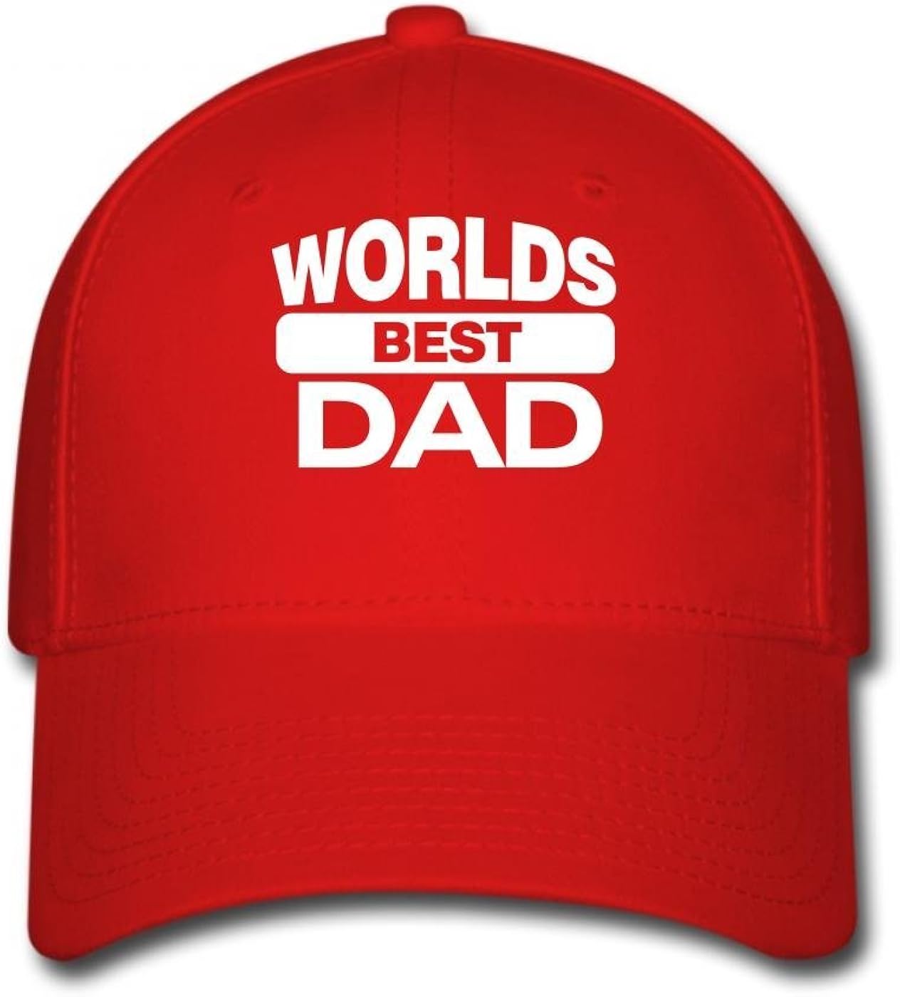 worlds best dad 5 Baseball Cap RED L/XL Clothing