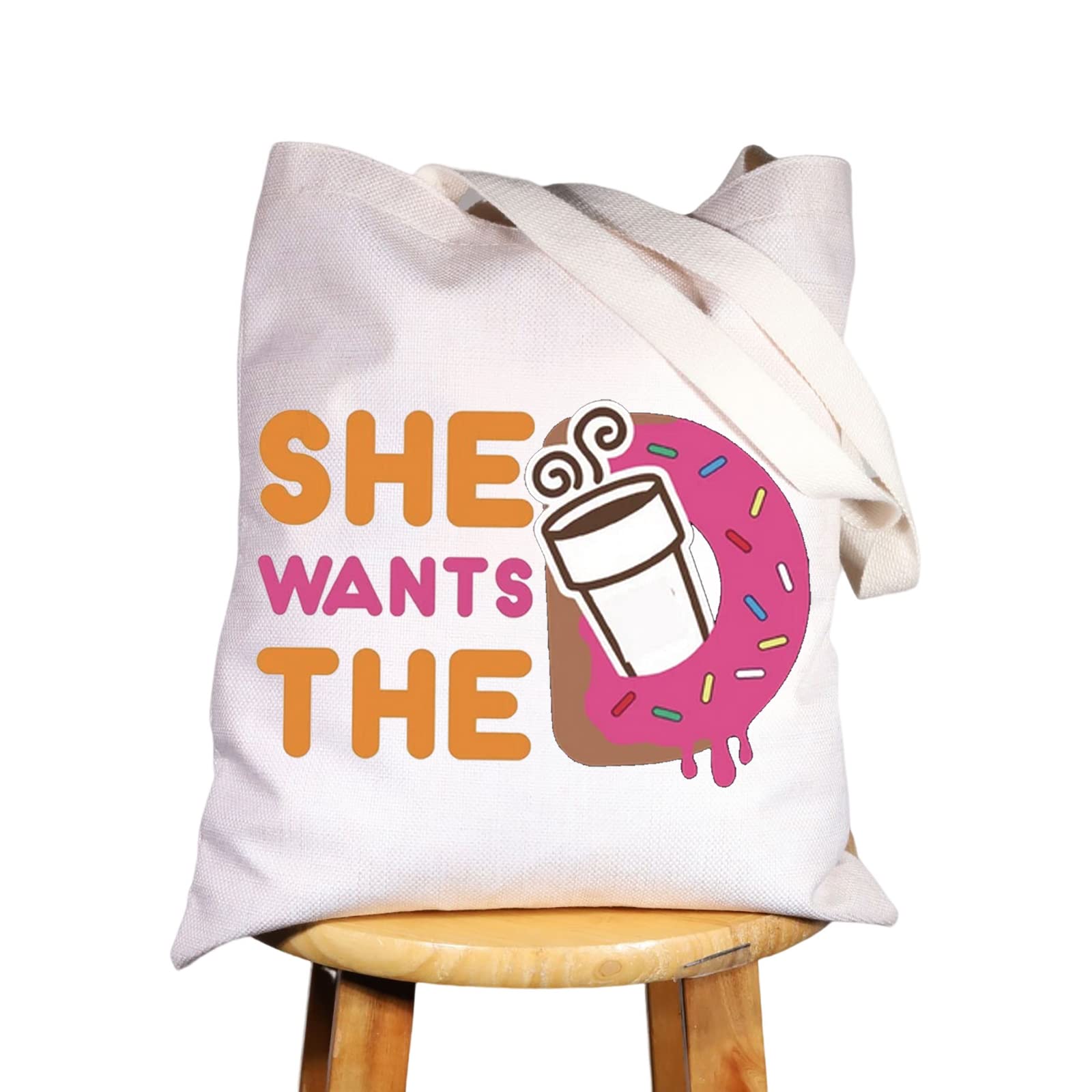 WZMPA Donuts and Coffee Cosmetic Makeup Bag Donuts Lover Gift She Wants The Donuts Makeup Zipper Pouch Bag For Friend Family, She Wants The TG, Fit