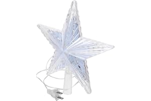 WEKADRIN Treetop Lamp Toppers White LED Tree Star 3D Sparkling Star Lighted LED Noel Decor