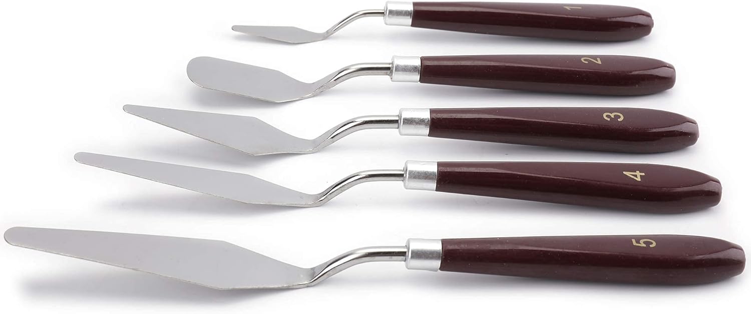 WUWEOT 15 Pieces Palette Knife Set, Stainless Steel Spatula Palette Knife Oil Painting Mixing Scraper for Oil, Canvas, Acrylic Painting, 3 Pack