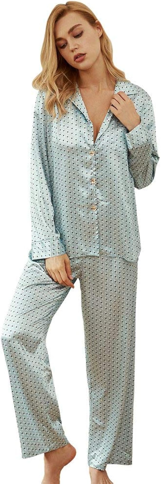 Peyan Ladies French Style Pyjamas Set Silk Velvet Sleepwear Loungewear