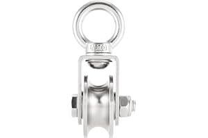 WEITELAI U-Type Swivel Pulleys for Rope, Stainless Steel Silent Duplex Bearing Pully Heavy Duty Hoist Pulley System Gym Loading 880 Lbs, Weight Cable Pulley for Gym Attachments, Garage Lifting Blocks (1 Pcs)