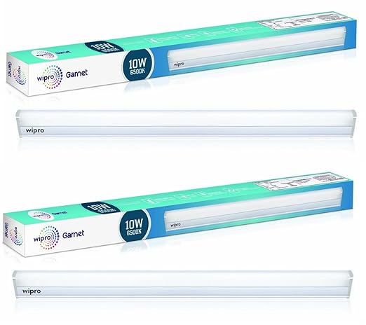 Wipro Garnet 10-Watt LED Batten (Pack of 2, Cool Day Light)