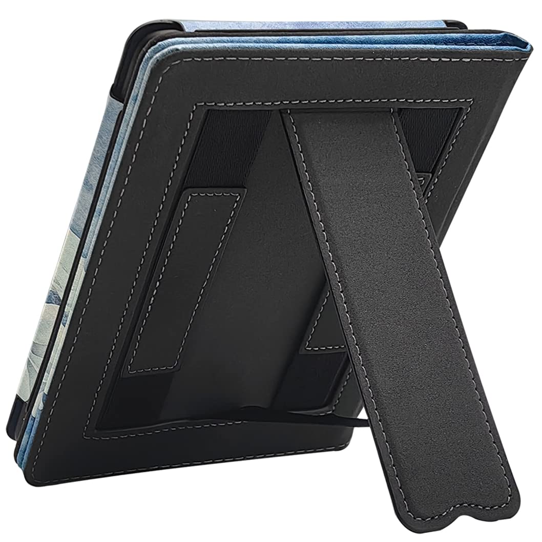 GOVTVA Case for Kindle 8th/10th Gen Cover for All-New Kindle (10th Generation, Model J9G29R) / Kindle (8th Generation, Model SY69JL) Cover with Auto Sleep/Wake/Double Hand Strap/Stand (Magnolia)