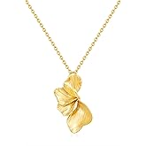 FILMOON Gold Flower Necklace for Women 14K Gold-Plated Big Flower Pendant Chunky Charm Chain, Wedding/Party/Prom Jewelry