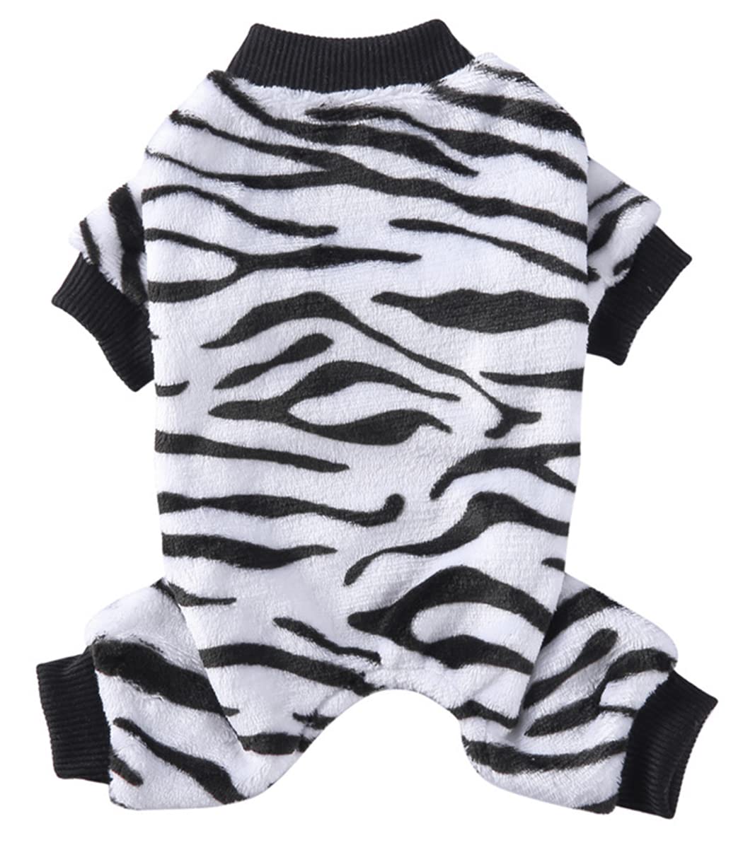 XIAOYU Winter Warm Dog Pajamas Dog Jumpsuit 4 Legs Pet Apparel Cat Onesie Pjs for Small Dog Cat Apparel Outfits, Whtie, L