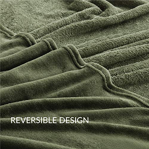 Bedsure Fleece Blankets King Size Oive Green Bed Blanket Soft