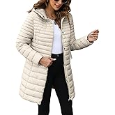 Bellivera Women's Quilted Lightweight Puffer Jacket, Winter Coats for Women Long Padded Bubble Coat