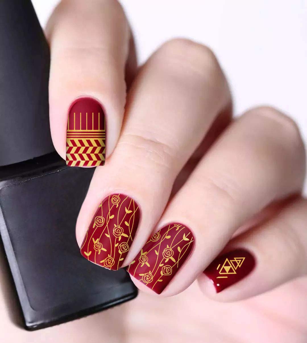 Biutee 5pcs Nail Stamping Plates + 1 Stamper + 1 Scraper Lace Flower Animal Pattern Nail Art Stamp Stamping Template Image Plate Nail Art Stamper Scraper Nails Tool : Beauty