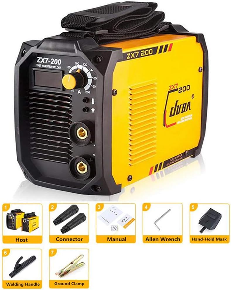 Mig Welding Machine Inverter Weld Electrodes Welding IGBT DC Inverter Welding Equipment MMA Welders ZX7-200 (Standard-Set 1)