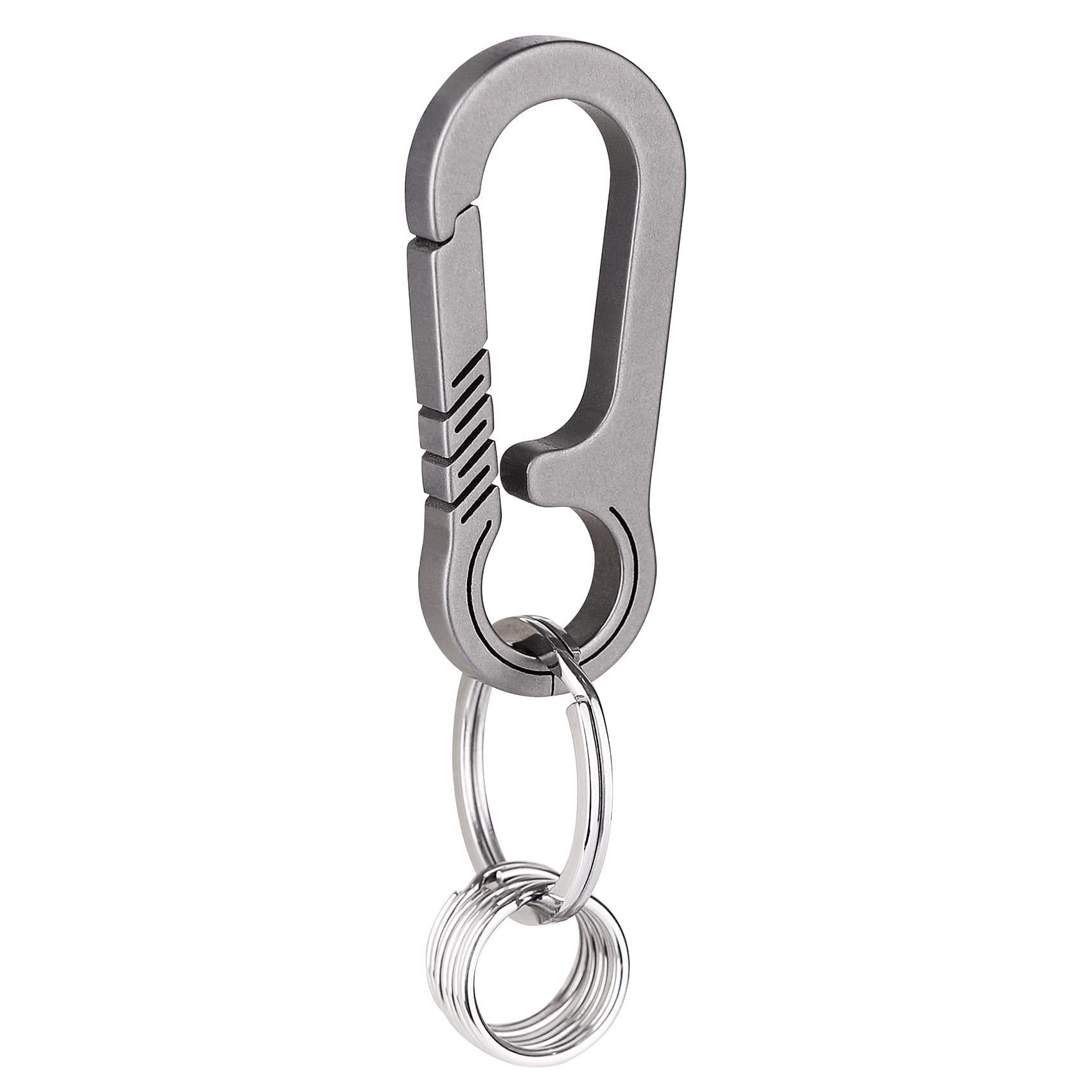 Tibitdeer Key Ring Titanium Carabiner Carabina Snap Hook Clip for Keys Heavy Duty Strong Titanium Key Holder (1)