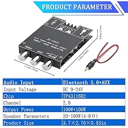 ZK-1002T 200W Bluetooth Amplifier Board 2.0 CH