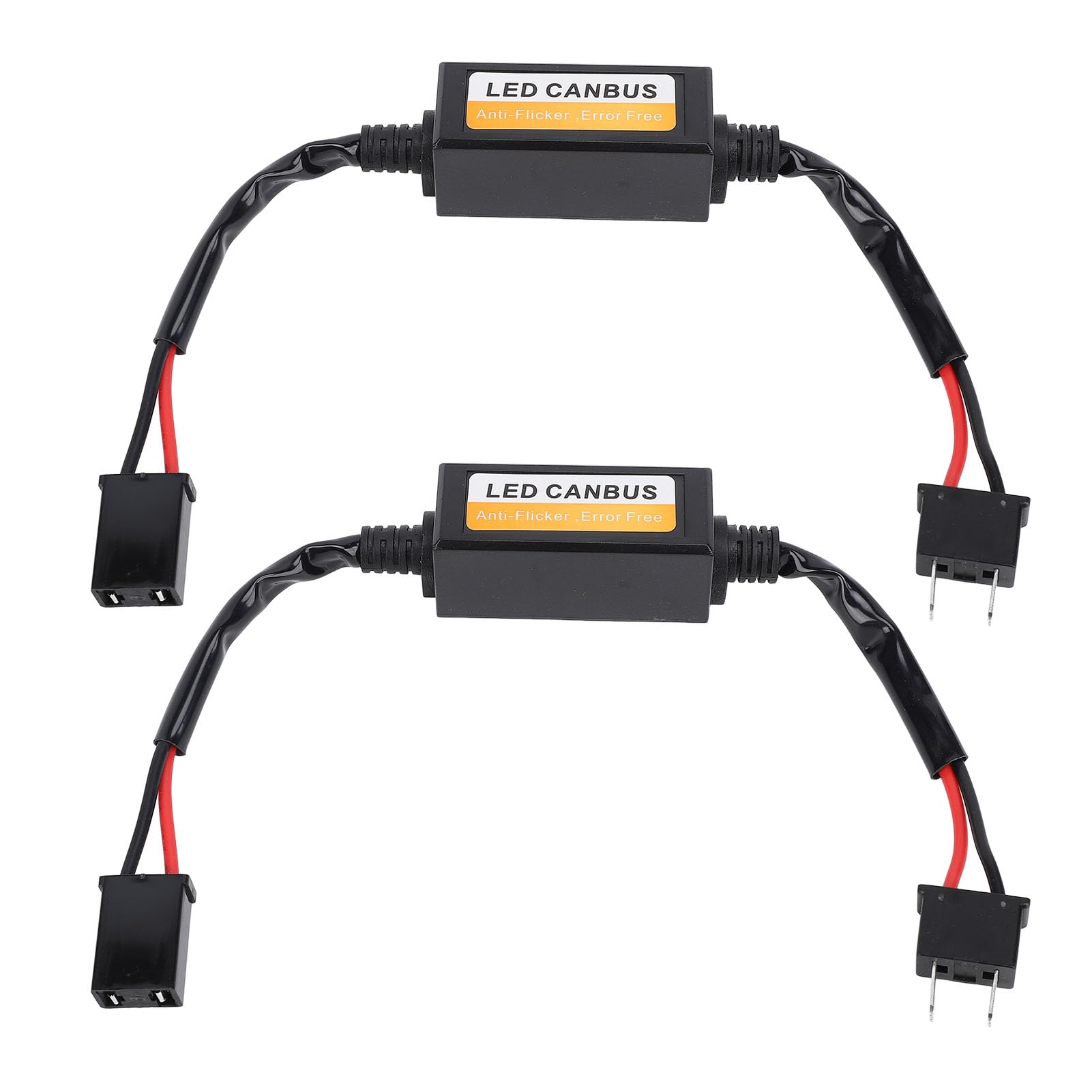 2PCS H7 LED Resistor Decoder, Water Plug and Play Anti Flicker Canbus Error Decoder for All H7 Headlight, Easy Installation with AMP Connectors