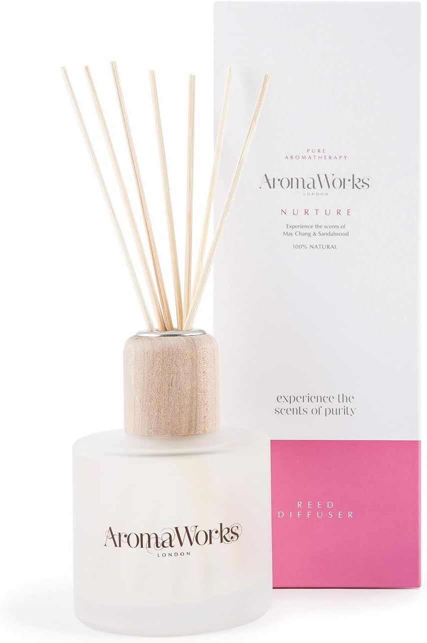 AromaWorks Nurture Reed Diffuser, 200 ml (Pack of 1), Clear