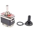 WINOMO Heavy Duty Toggle Switch Flick ON/OFF/ON Car Dash 12V DPDT with Waterproof Cap