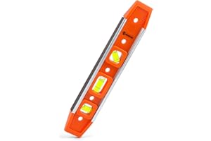 RONGPRO 9 Inch Torpedo Level Magnetic Box Level, Measuring Shock Resistant Torpedo Level with 45°/90°/180° Bubbles - Orange