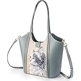 ZHIYONG Large Leather Tote Bag for Women with Shoulder Strap, Spacious Handbag, Trendy Top Handle Purse for Work, Travel, Shopping, and Casual Outings, Gray with Black & White Cat Design