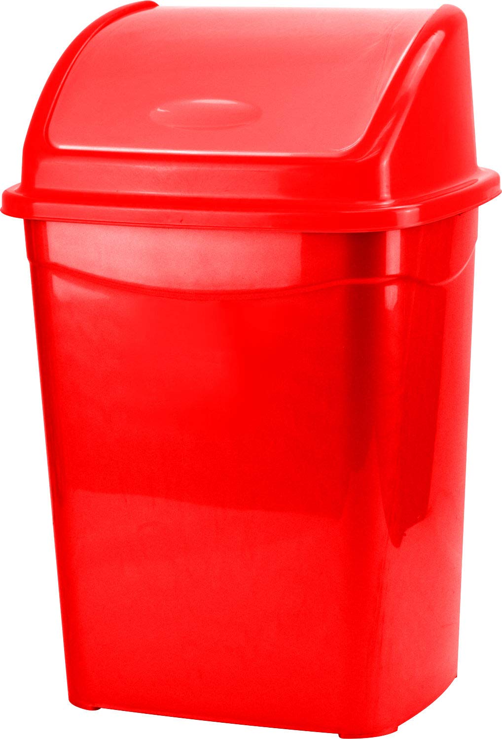 26 Litres Plastic Swing Bin for Home and Kitchen Rubbish Waste (Red