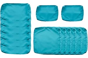 Kinsuite 14Pcs Patio Cushion Covers - Patio Sectional Sofas Cushion Cover, Waterproof Replacement Cushion Slipcovers Set for 7pcs Outdoor Wicker Couch, Turquoise