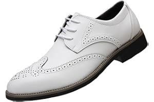 WUIWUIYU Men's Manmade Leather Lace-Up Business Formal Dress Wingtips Brogue Wedding Shoes