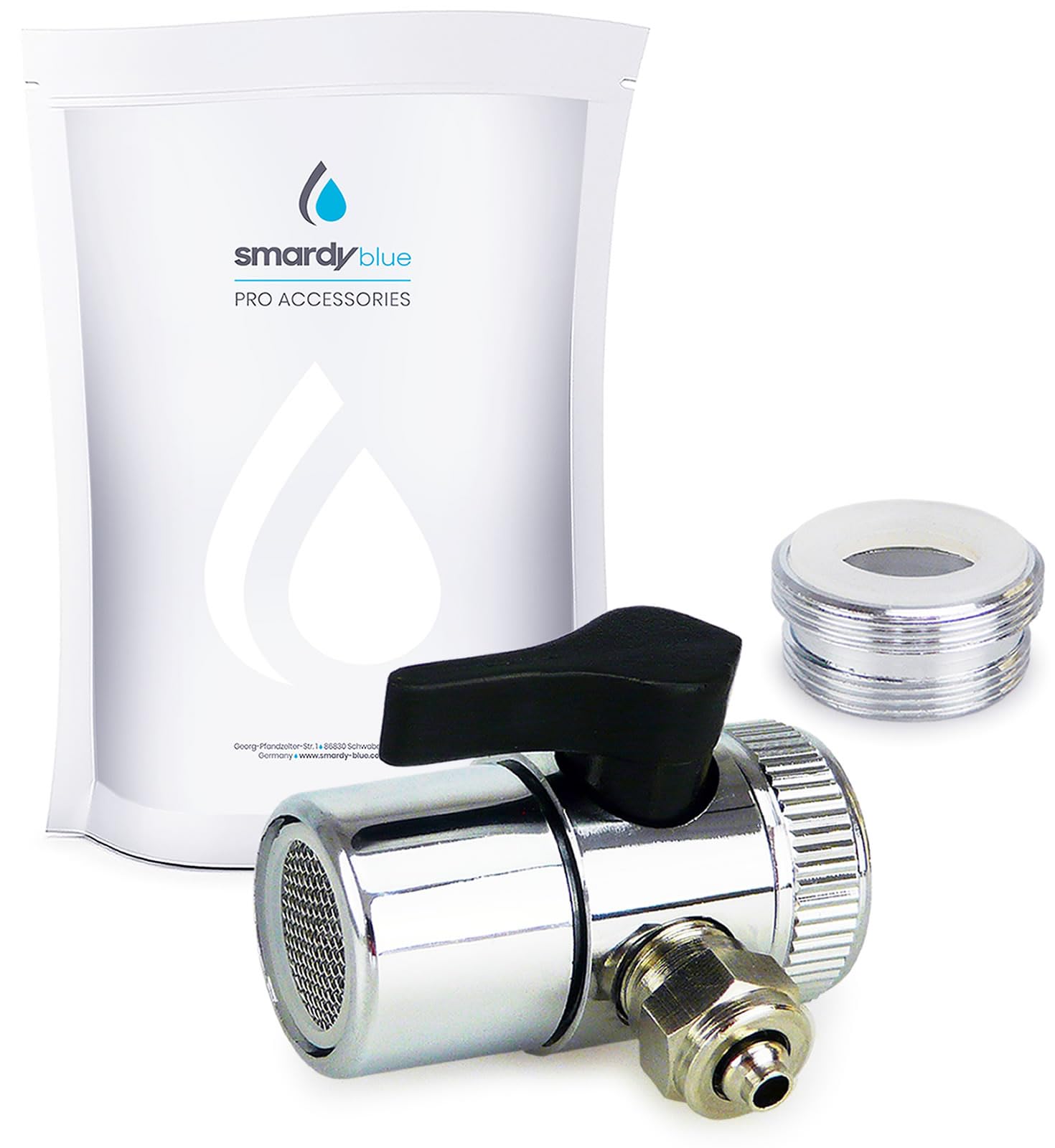 smardy Reverse Osmosis Feed Connection Valve Fitting Incl. Adaptor Thread Connection for Water tap Faucet Water Filter Osmosis