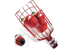 SAN LIKE SANLIKE Fruit Picker Basket Head for Apple Avocado Lemon Peach Fruit Tree Grabber Tool Twist on Standard US (3/4inch Acme) Threaded Pole (Head Only) (Red)