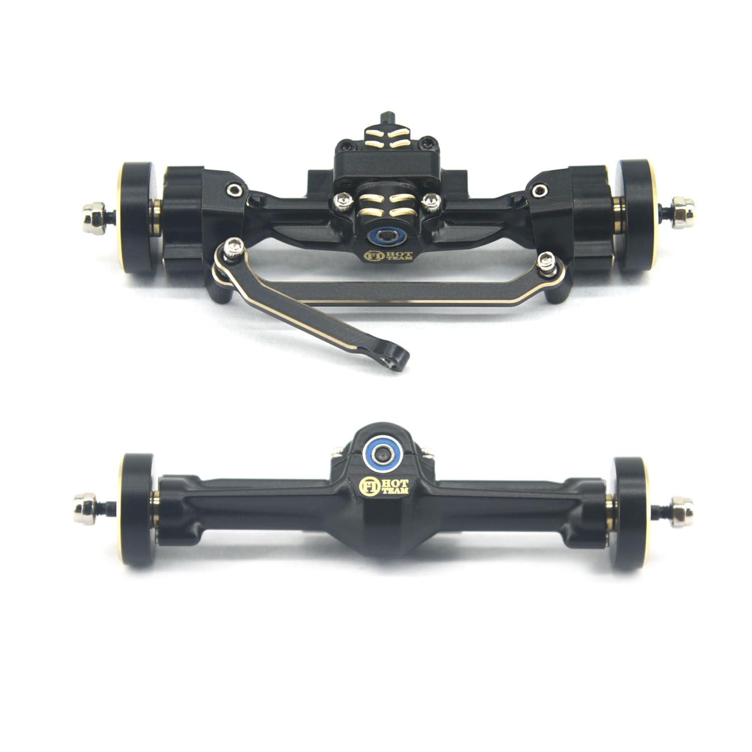 Photo 1 of Hot Team Hobby Brass Axle Brass Tungsten Steel Kunckles +4.9mm Weight 12/13/14/16T Gear for SCX30 rc Parts Upgrade Part (Brass add 4.9mm Axle 5set Gear)