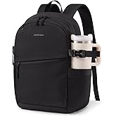 LOVEVOOK Everyday Backpack for Women, Chic Versatile Backpack with Water Bottle Pocket, Lightweight Waterproof Casual Daypack for City Work Commute, College, Travel & Gifts, Black