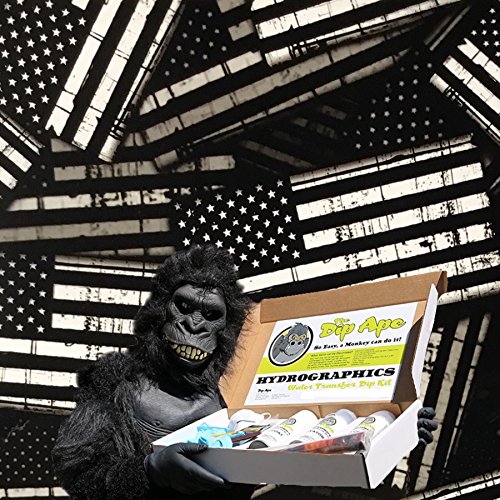 DIP APE Hydrographic Film Flags Black & Transparent American Flag Garrison USA Hydrographics Water Transfer Hydro Dip Dipping Kit