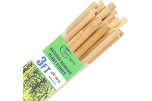 Sprigra Bamboo Stakes 3FT 30pcs, 36 inch Garden Stakes Multi-Purpose, Bamboo Plant Support Stakes for Beans, Peppers, Flowers